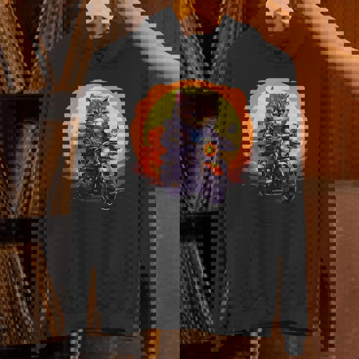 バイカー エキゾチック ショートヘア 猫 乗馬 オートバイ パーカー