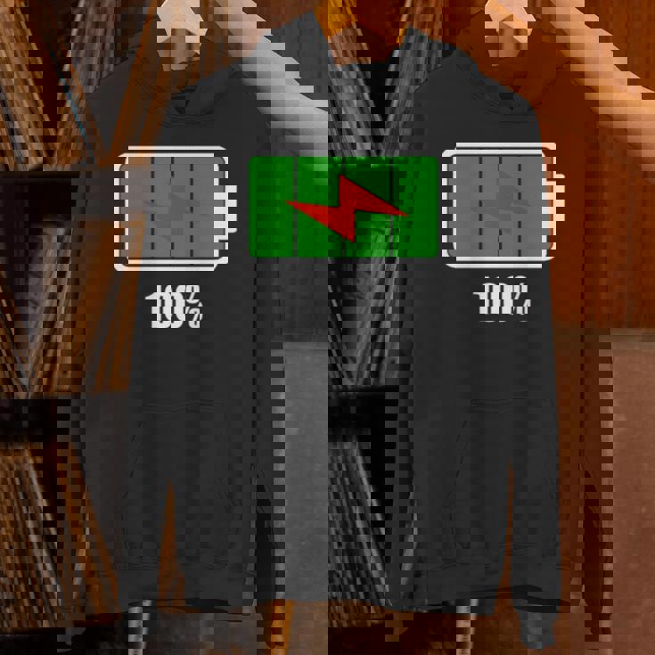 バッテリー100シャツ残量バッテリーフルパワーバッテリーフル。 長袖tシャツ パーカー