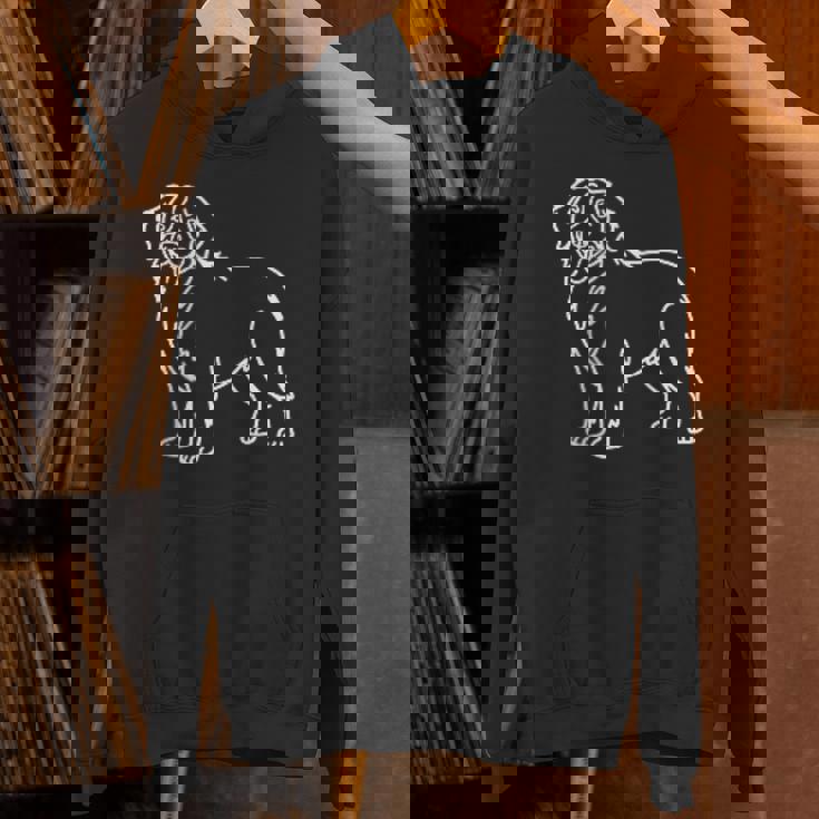 バーニーズマウンテンドッグ ミニマリストバッジ パッチラインアート パーカー