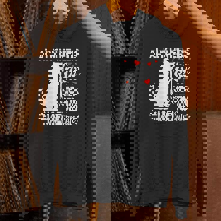 パーソナライズドドッグネームダンテかわいい犬ペット愛好家 長袖tシャツ パーカー