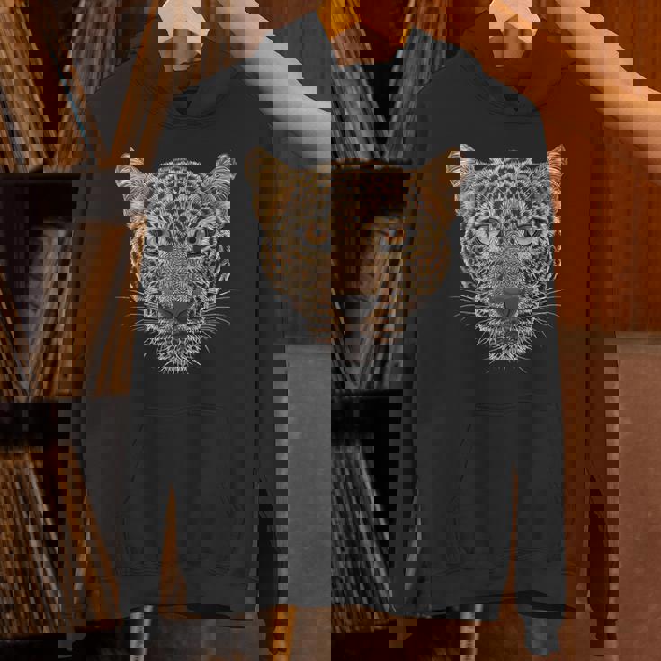 ヒョウの顔 大きな猫の頭 パンテラ パルダス 野生動物 キッズ パーカー