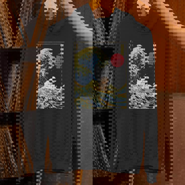 ビション・フリーゼ 日本神奈川波 おもしろサーフドッグ パーカー