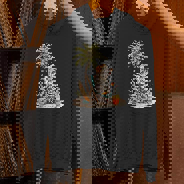 フェレット 果物 スキムボード ビーチツリー 動物 モチーフ フェレット パーカー