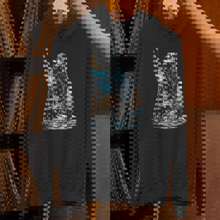 フェレット 自然 絵画 動物 モチーフ アートワーク フェレット パーカー