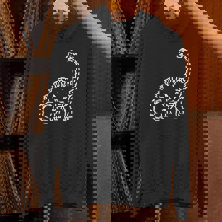 ブラキオサウルス ミニマリスト バッジ パッチライン アート 恐竜 パーカー