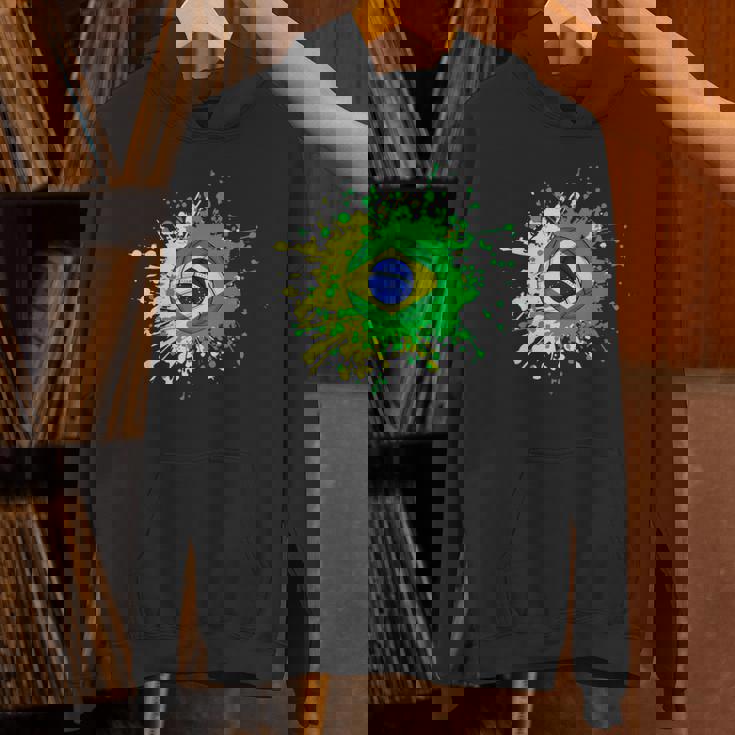 ブラジルの旗が付いたブラジルのバレーボール パーカー