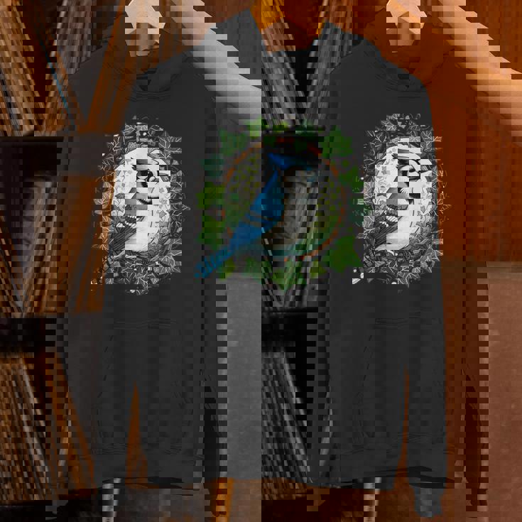 ブルージェイとイングリッシュアイビーバードアートブルージェイズイラスト パーカー