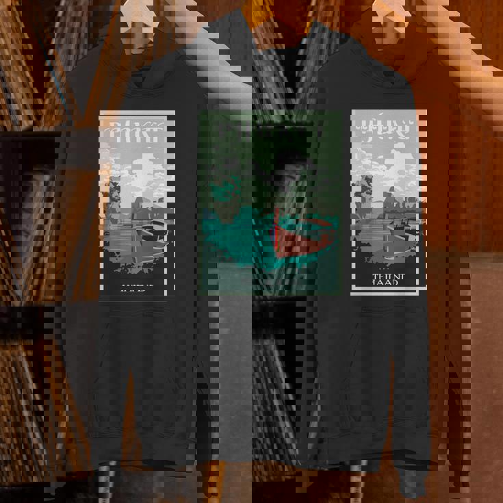 プーケット ロングテール ボート サムイ島 タイ 微笑みの国 バンコク お土産 旅行の贈り物 休暇 ビーチ パッタイ 長袖tシャツ パーカー