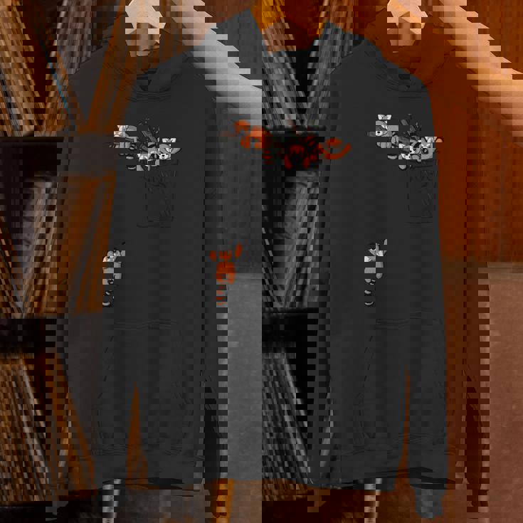 ポケットシリーズ かわいいレッサーパンダ くまの遊び 長袖tシャツ パーカー