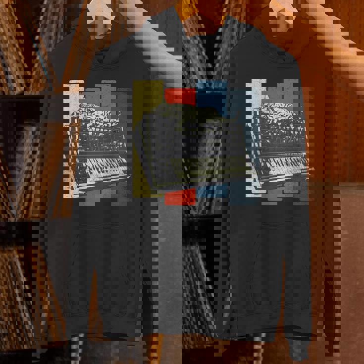 モジュラー シンセサイザー キーボード テクノ ビンテージ アナログ 猫 長袖tシャツ パーカー