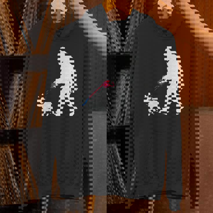 レトロ ビッグフット ウォーキング フレンチブルドッグ ファニー サスカッチ 長袖tシャツ パーカー