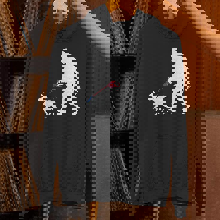 レトロ ビッグフットウォーキング 杖 コルソ 犬 面白い サスカッチ 長袖tシャツ パーカー