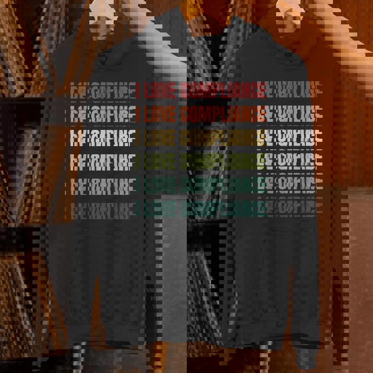 レトロ私はコンプライアンスが大好きです パーカー