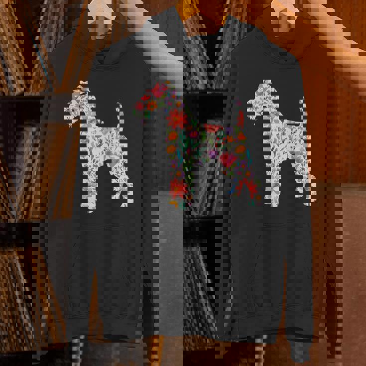 ワイヤーフォックステリア 水彩フラワーデザイン 長袖tシャツ パーカー