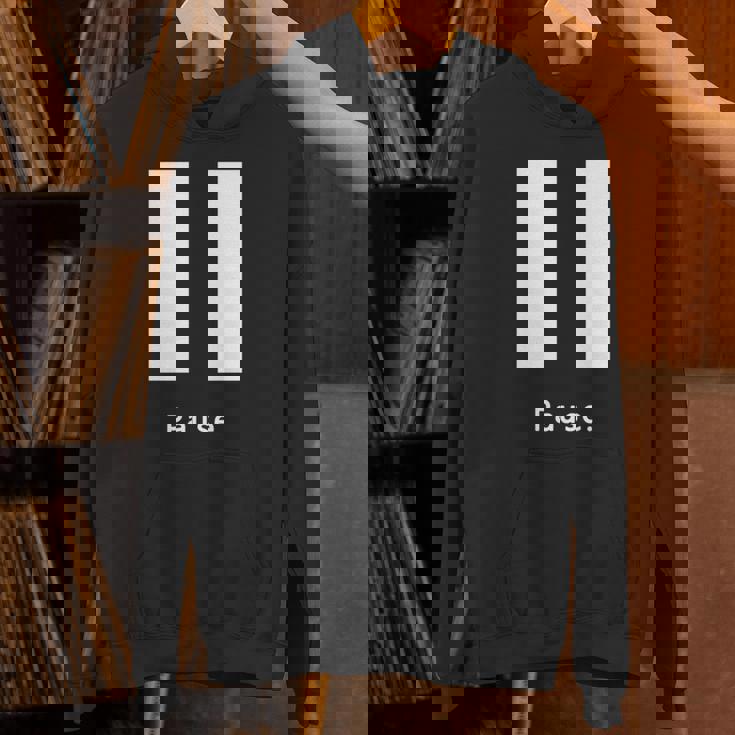 一時停止ボタン 長袖tシャツ パーカー