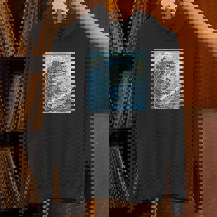 両生類サーファー 日本の波 アート サーフィン カエル パーカー