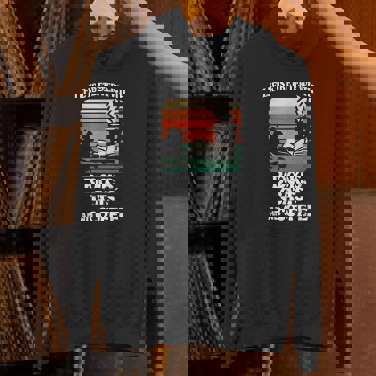 人生は本と猫と一緒に猫を読む カフェ 図書館 パーカー