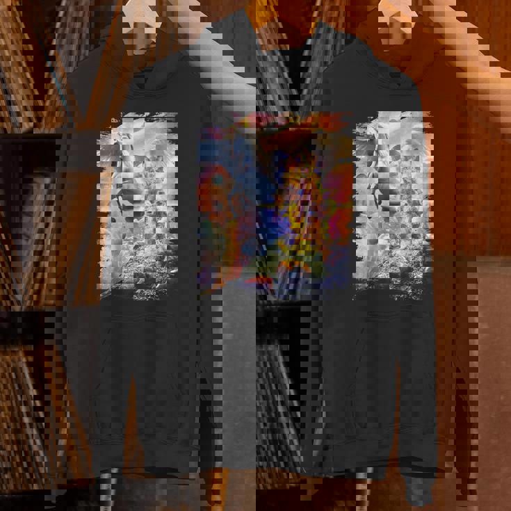 宇宙の銀河猫とユニコーン ペガサス パーカー