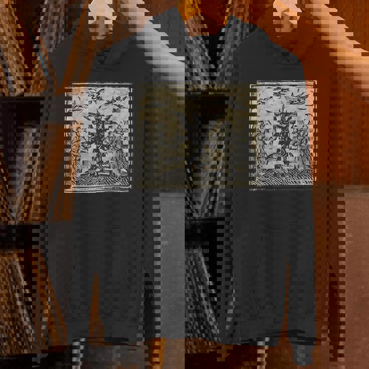 悪魔のオカルトの犠牲ゴスホラー 美的木版画 パーカー