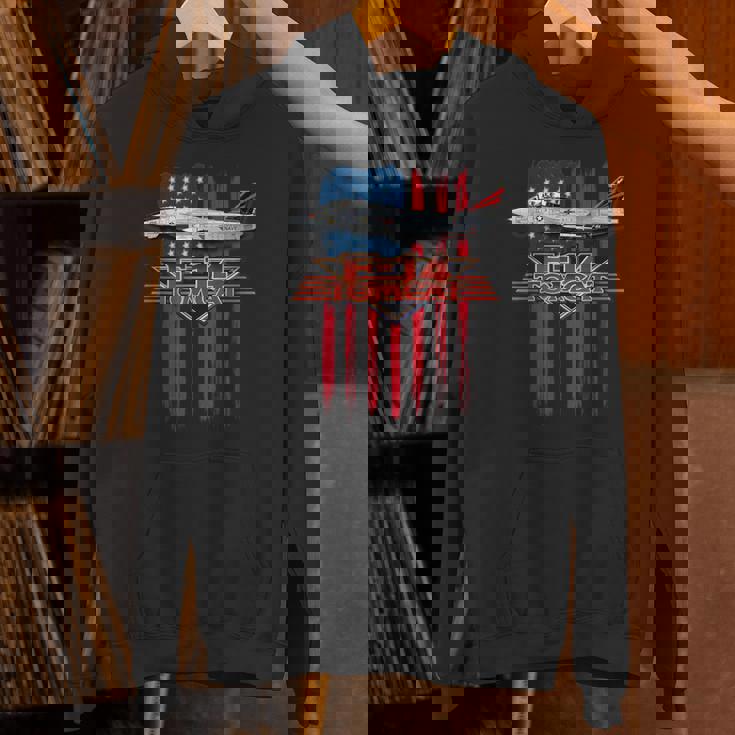 愛国的な海軍 F-14 トムキャットとアメリカ国旗 パーカー