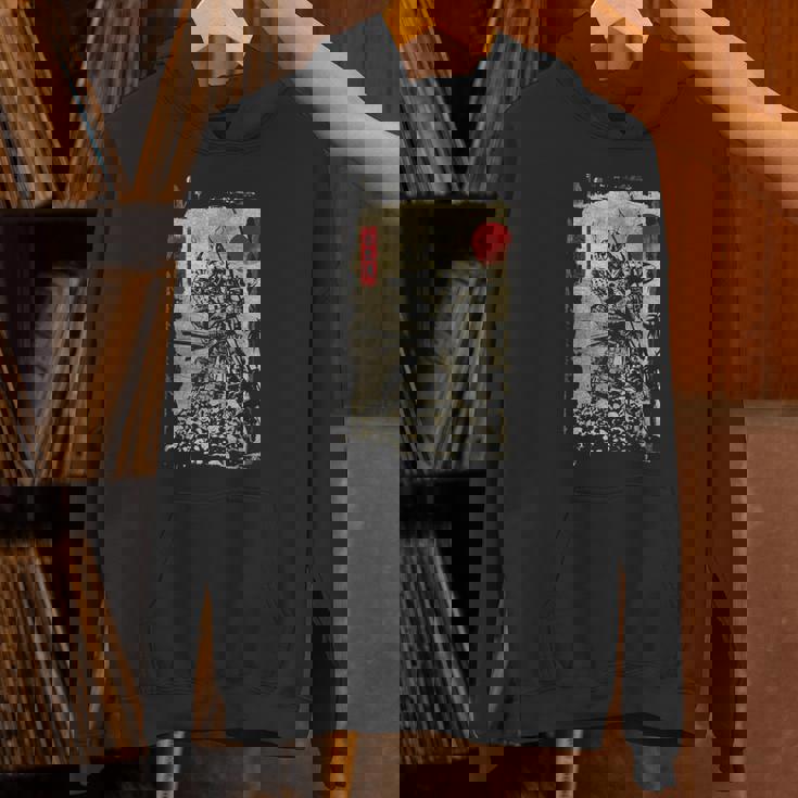 手描きの日本の侍 ヴィンテージ ソードマン アニメ 武士道 パーカー