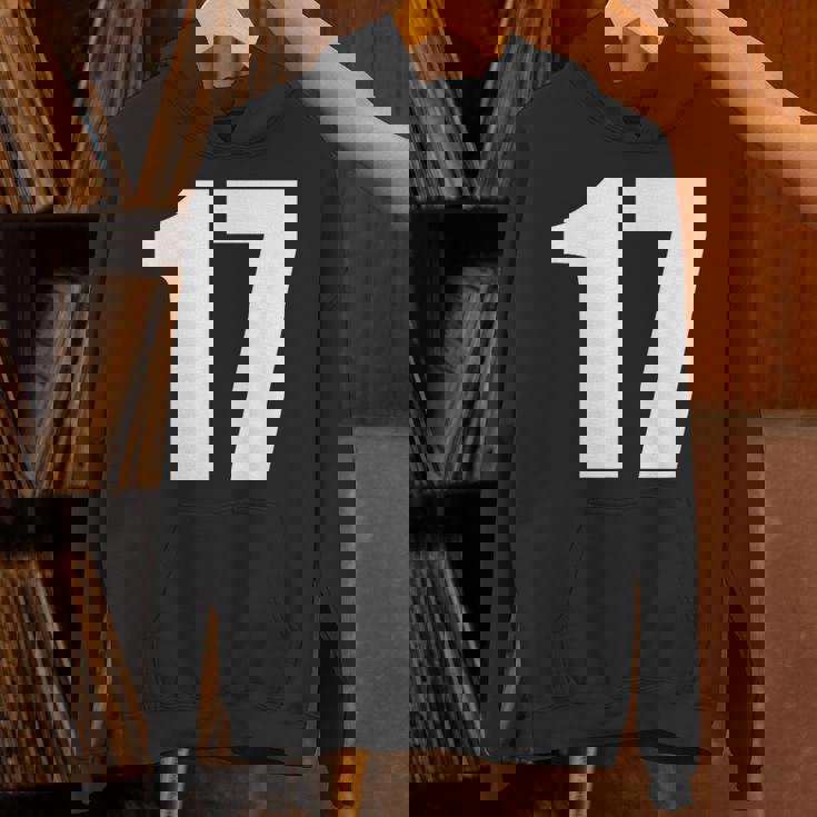 数字 セブンティーン数字 17 プレーンホワイト数字 パーカー