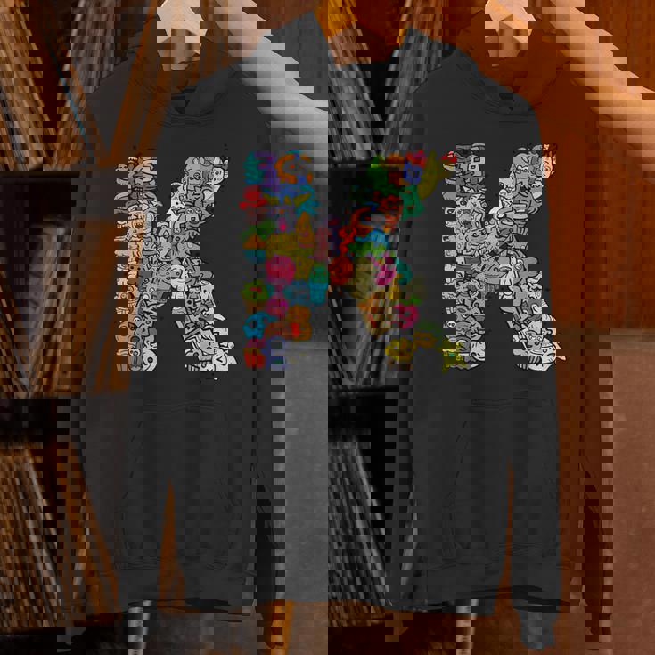 文字k Monsters アルファベットネーム イニシャル キュート モノグラム パーカー