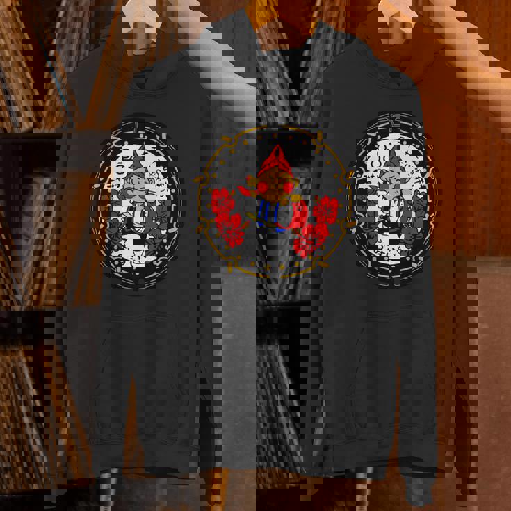 日本 マンホールアート 沖縄市栄房 エイサー 沖縄市エイサーエイ坊 ウチナ 長袖tシャツ パーカー