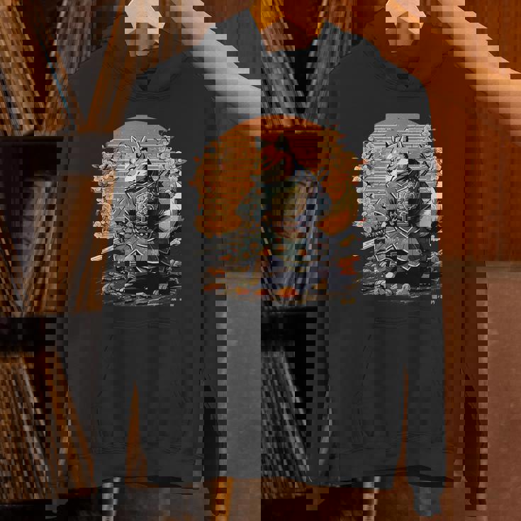 日本アート 柴犬 忍者 浮世絵 アニメ風 侍犬 パーカー