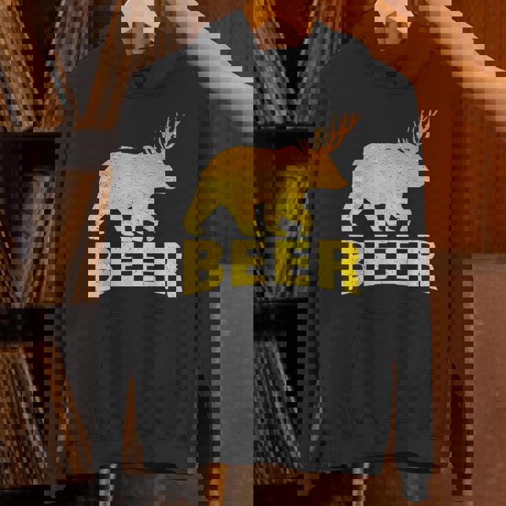 狩猟 ビール スピリット 動物 ティー ベア 鹿 ティー ビール クマ 鹿 パーカー