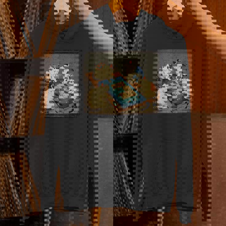 猫 遊ぶ 麻雀 面白いプレーヤー 文字付き パーカー