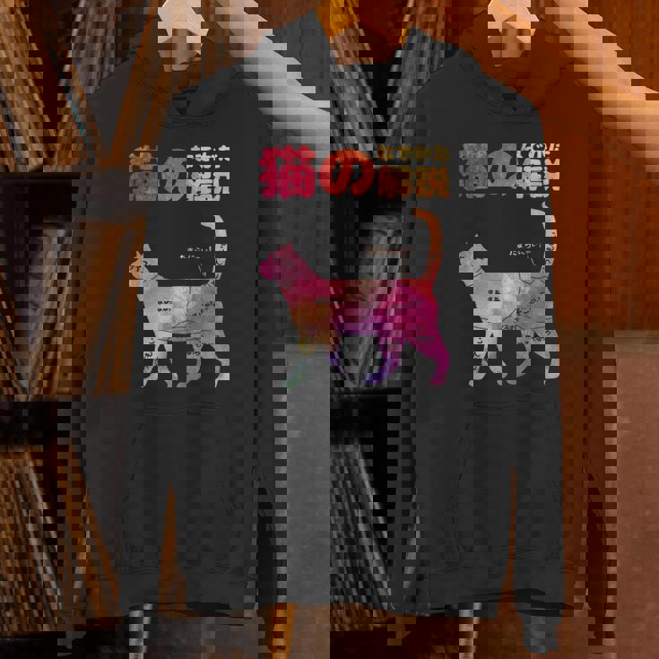 猫のなでかた解説 おもしろ 猫好き アイデア ギフト サプライズ にゃんこ 半袖 ペット プリント パーカー