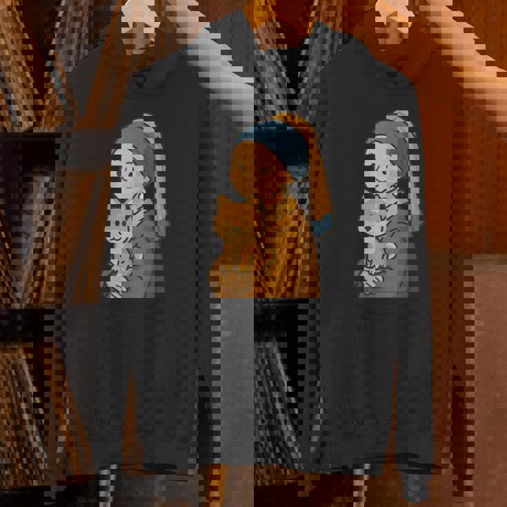 真珠の耳飾りの少女 柴犬 子柴 名画 いぬ イラスト かわいい 犬好き おもしろ 面白い パーカー