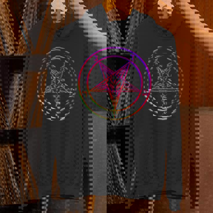 美しいvaporwave サタニックペンタグラム レトログリッチ効果 パーカー