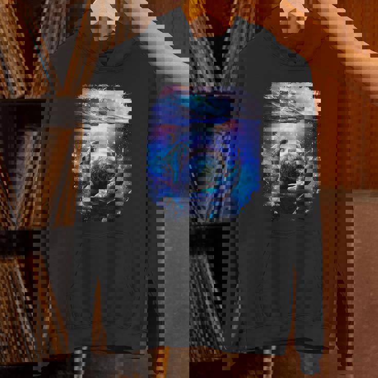 銀河 イルカ 宇宙 地球 海 パーカー