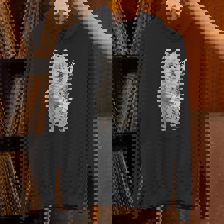 面白いtシャツ ポメラニアン 犬 ギター イヌ メンズ 犬好き グッズ かわいい おもしろ 面白い 服 ネタ 長袖tシャツ パーカー