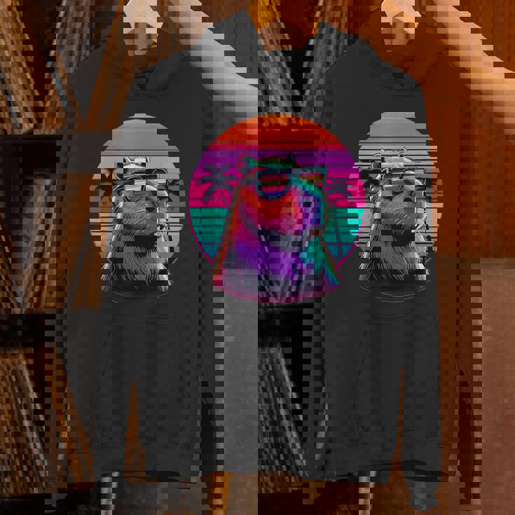 面白いカピバラ ヴィンテージ げっ歯類 レトロ ヴェイパーウェーブ 美的ゴス パーカー