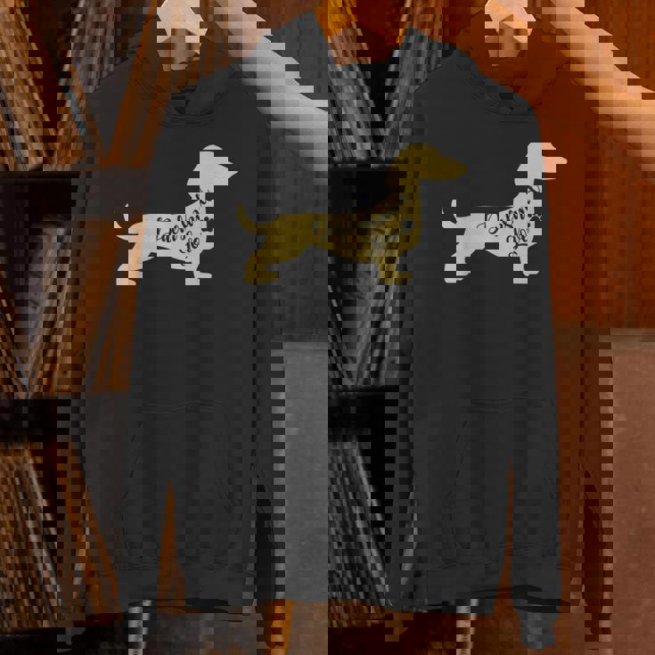 面白いダックスフント犬のデザイン ペット愛好家の足 パーカー