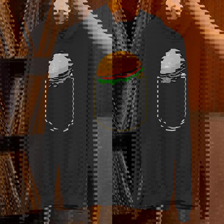 面白いハンバーガー ポケット入り ギフト チーズバーガー ポケット パーカー