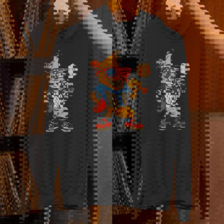 面白いバナナ野球アメリカ国旗サングラス 7月4日 パーカー