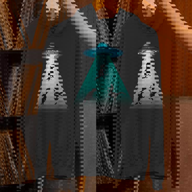 面白いヴィンテージエイリアン恐竜愛好家誘拐ギフト 大人キッズ パーカー