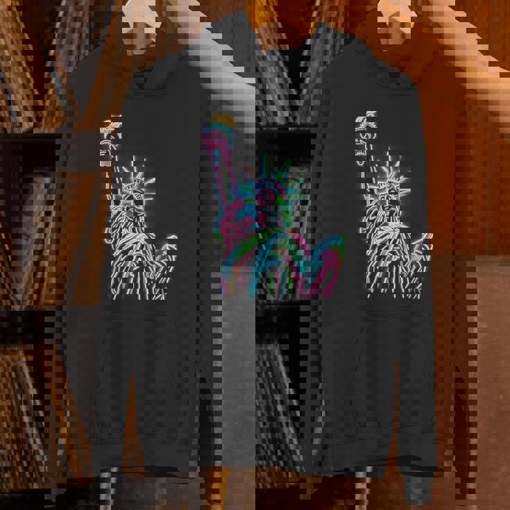 鮮やかな自由の女神tシャツ カラフルなアイコン パーカー