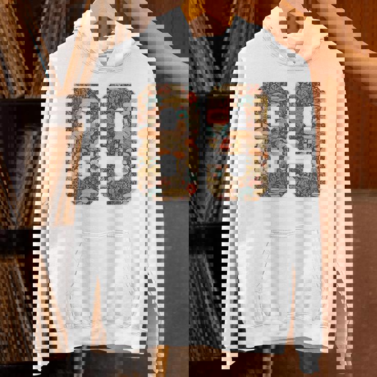 89 ナンバー コテージコア マッシュルーム レトロ フラワー裏側に パーカー