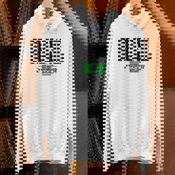 Brasil Est 1500 ブラジル ブラジリアン 国旗 プライド 長袖tシャツ パーカー