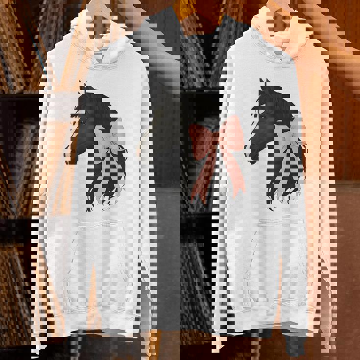 Cute Horse Pink Coquette Bow Horse Lover Unisex Hoodie