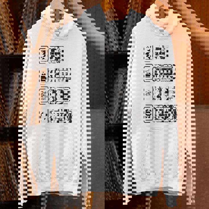 Eatleep Ride Repeat オートバイ バイク モーターサイクリスト 格言 パーカー