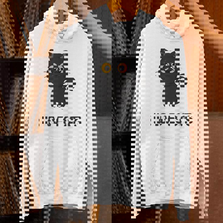 I Love Cats シャツ キュート 黒猫好き キッズ 子猫 パーカー