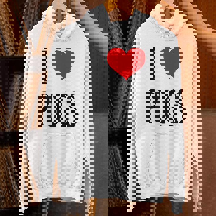 I Love Pugs I Heart Pugs Dog Lover Pet Puppy Dog Pug パーカー