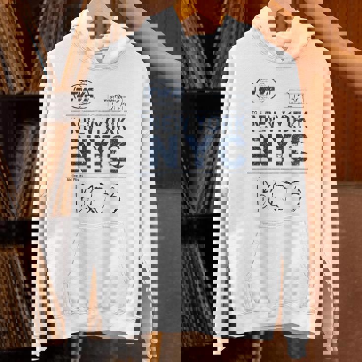 Nyc New York ヴィンテージ 航空会社タグ エアライナー フライングトラベル 長袖tシャツ パーカー