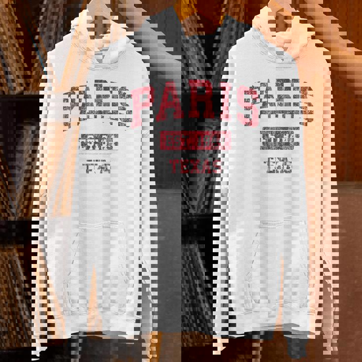 Paris Texas Tx ビンテージスポーツデザイン レッドデザイン パーカー